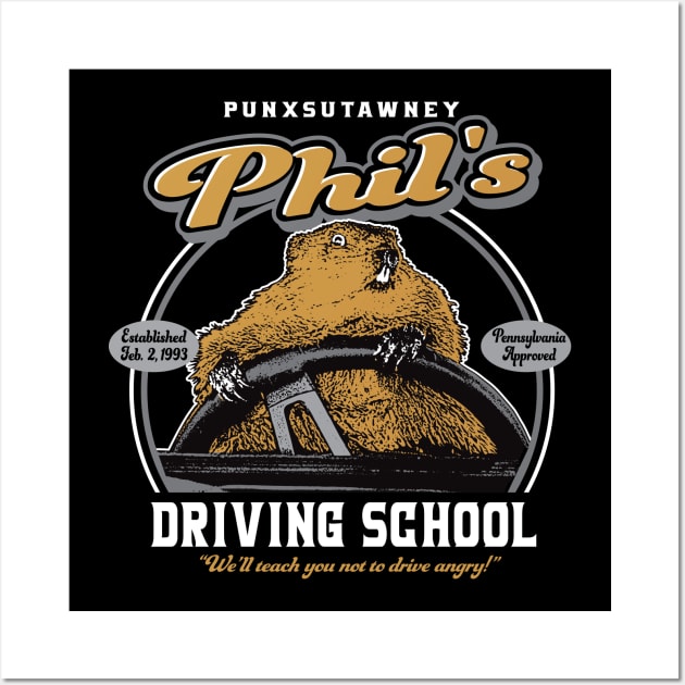 Punxsutawney Phil's Driving School Wall Art by Alema Art